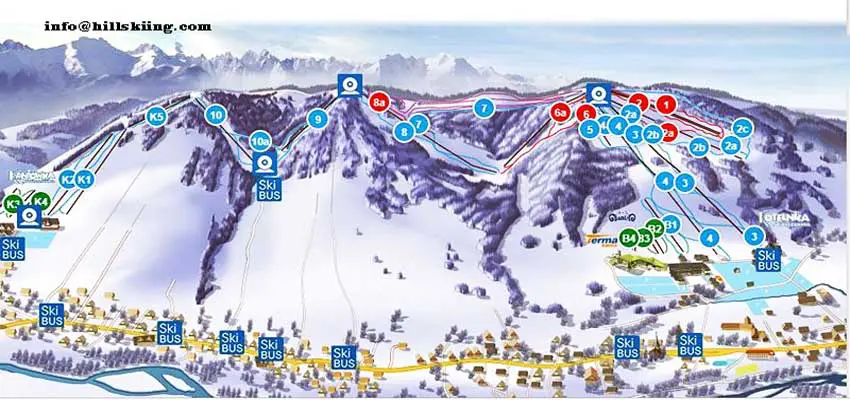 Białka-Tatrzańska-Trail-Map- Skiing in Poland