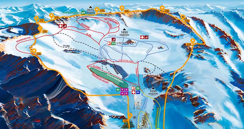 Argentina Snow Skiing Track Image