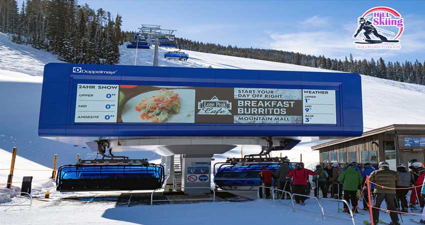 Big Ski Lift Area with daily weather and menu information