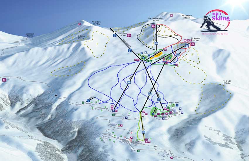 Georgia Ski Resort Gudauri-Trail-Map